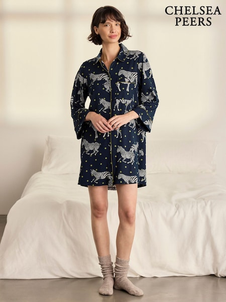 Azul - Camisola Chelsea Peers estampada de zebra e bolinhas