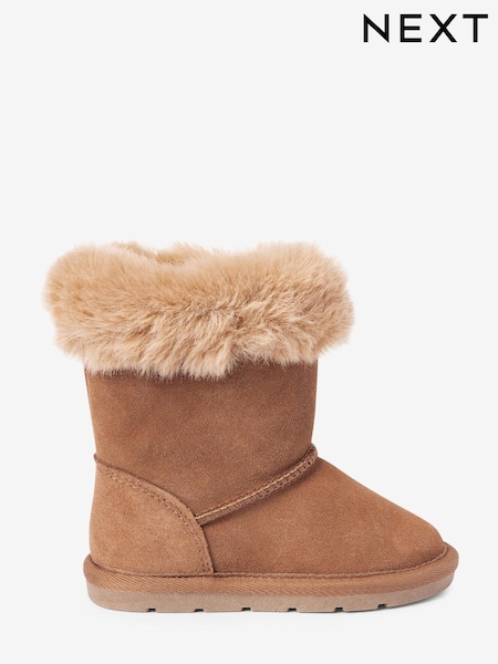 Dunkelbraun/Veloursleder - Water Repellent Warm Lined Pull-On Boots (260903) | 18 € - 21 €