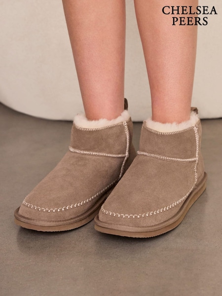 Yellow - Chelsea Peers Suede Cowhide Mini Boots