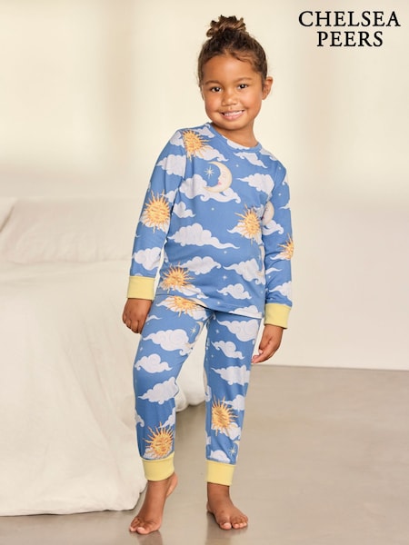 Blue - Chelsea Peers Kids Dreamy Skies Print Long Pyjamas Set