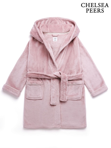 Pink - Chelsea Peers Kids Fleece Hooded Dressing Gown