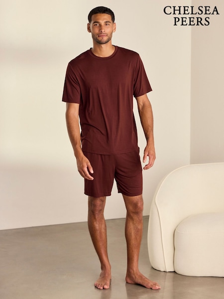 Rosso - Regular Chelsea Peers Tencel™ Modal Crew Neck Long Pyjamas Set