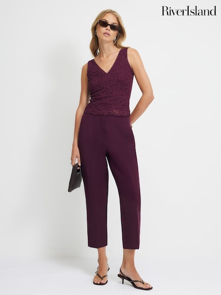 Lilla - River Island High Waisted Cigarette Trousers