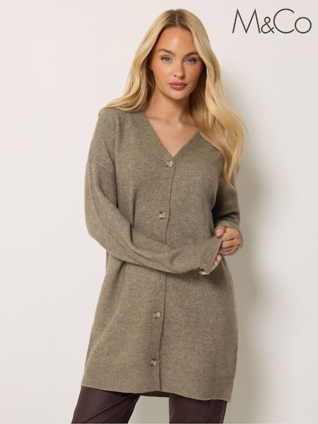 Brun - M&co Longline Cardigan