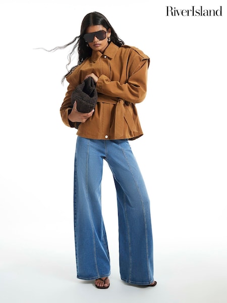 Blue - River Island Pull On Palazzo Jeans