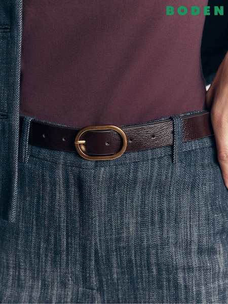 Red - Boden Classic Leather Belt