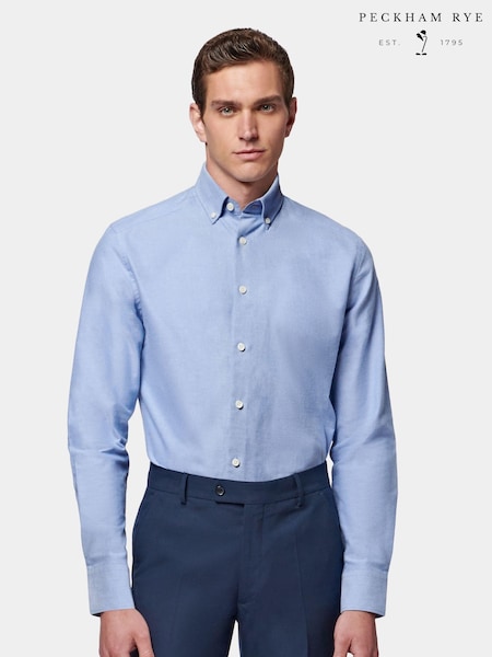 Peckham Rye Blue Oxford Long Sleeve 100% Cotton Shirt (262351) | kr1 370