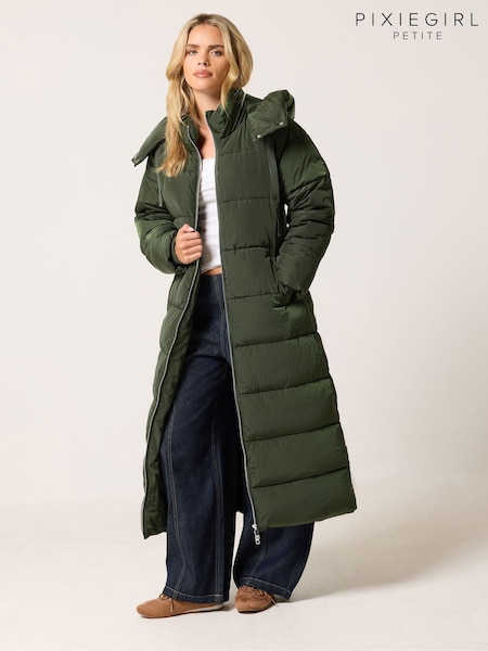 Vert - Pixiegirl Petite Maxi Padded Coat