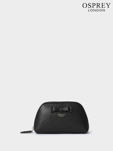 Чорний - Osprey London Шкіряний косметичний чохол The Bow