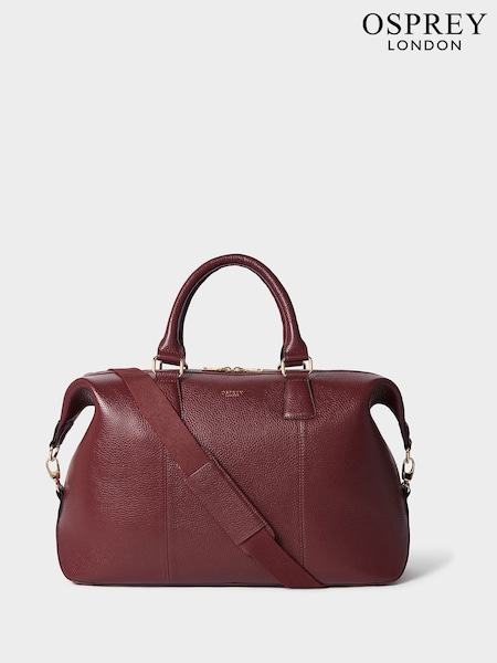 Rojo - Bolso de fin de semana de cuero The Adaline de Osprey London