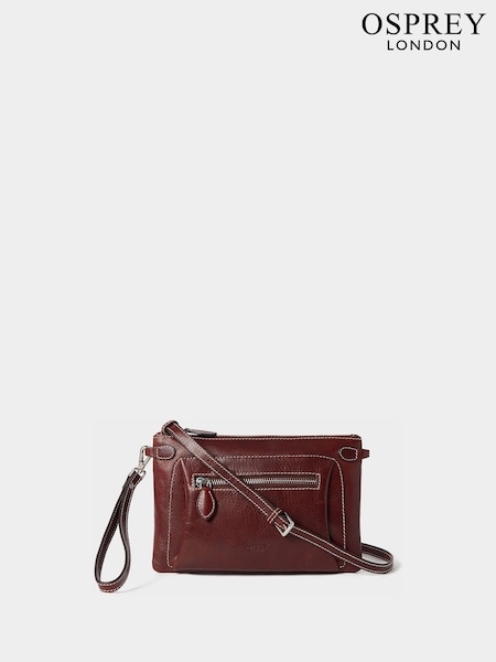 Brown - Osprey London The Ruby Saddle Leather Cross-body Bag