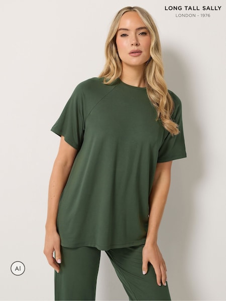 Green - Long Tall Sally Short Sleeve Raglan T-shirt And Trousers Set