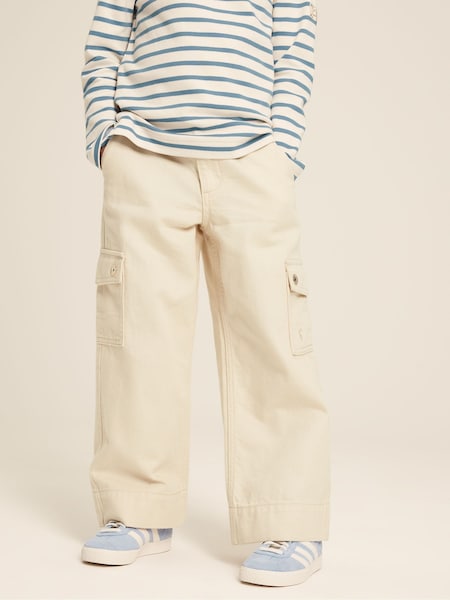 Joules Georgia Beige Cargo Wide Leg Trousers (262918) | €20.50 - €22.50