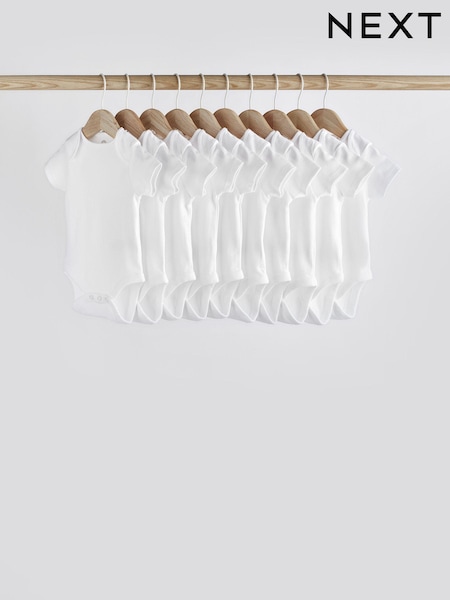 أبيض أساسي - Baby Short Sleeve Bodysuits (263726) | ‏92 ر.س.‏ - ‏104 ر.س.‏