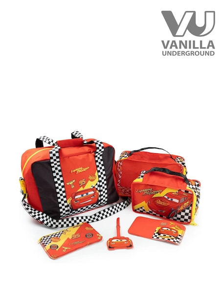 أحمر - Vanilla Underground Disney Cars Lightning Mcqueen 6 Piece Luggage Set