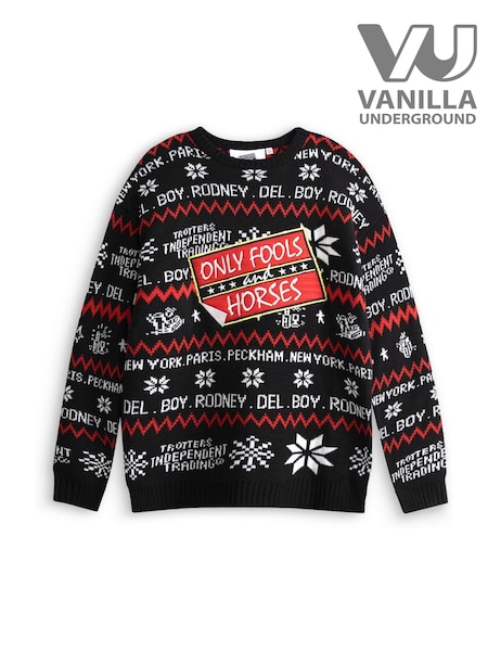 Black - Regular Vanilla Underground Only Fools And Horses Snowflake Christmas Jumper