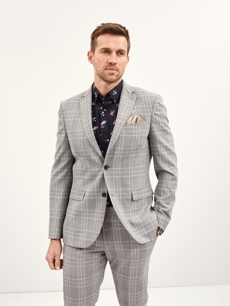 Grey Slim Check Suit Jacket (264464) | €20