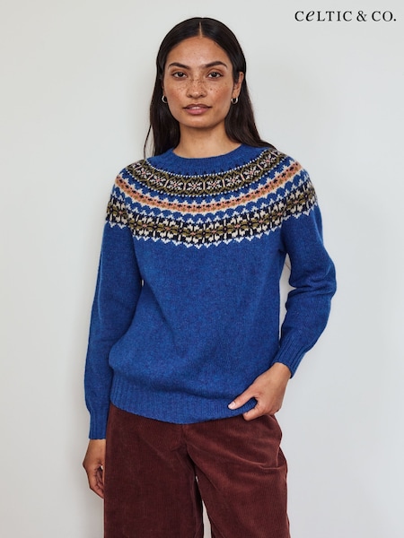 Albastru - Celtic & Co. Highlands Crew Neck Jumper