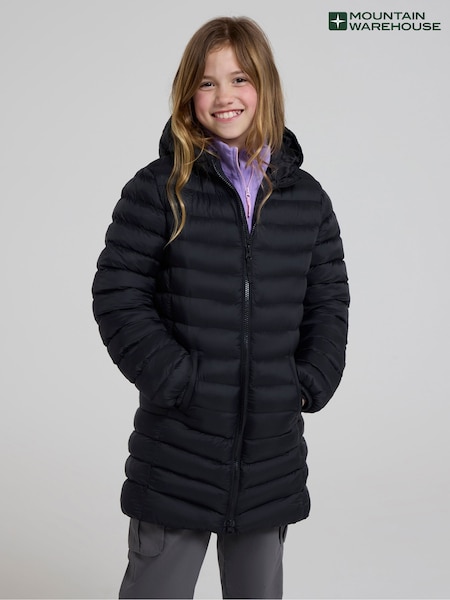 Black - Mountain Warehouse Florence Kids Longline Padded Jacket