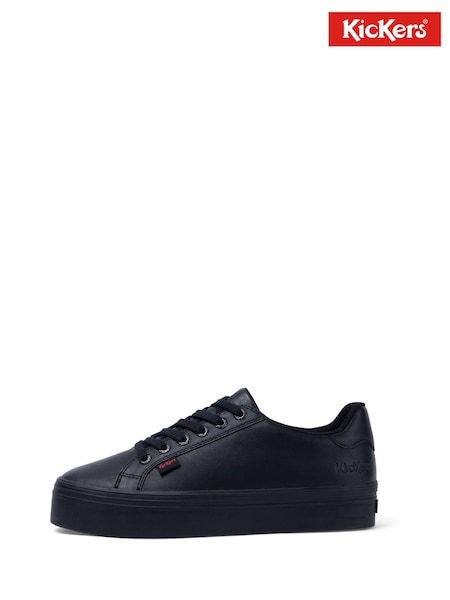 Kickers Black Leather Womens Tovni Stack Leather Trainers (264741) | €88