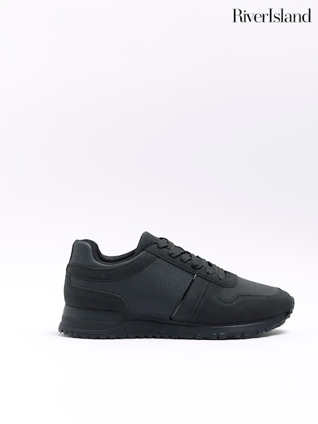 River Island Black Embossed Runner Trainers (265131) | €27