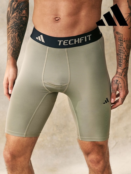 adidas Green TECHFIT Compression Training Short Tights (265283) | $40