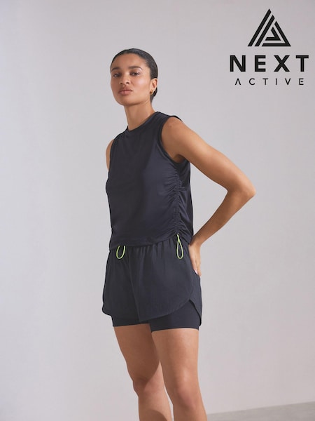 Black Ruched Side Sleeveless Sport Vest (265406) | €10