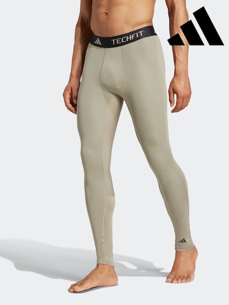 أخضر - بنطلون رياضي ضيق وطويل بتصميم ضاغط بتقنية Techfit من adidas (265430) | ‏9 ر.ع.‏