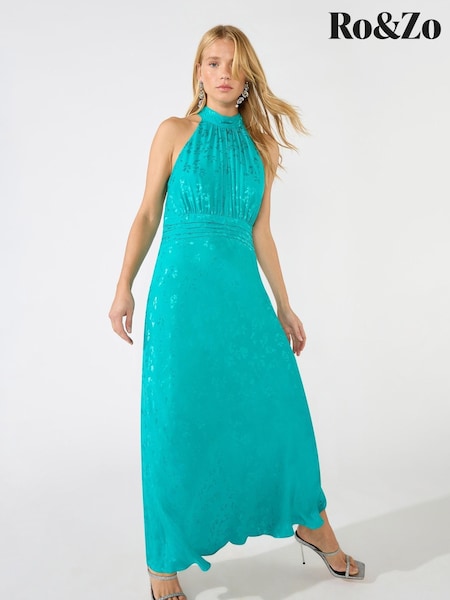 Ro&Zo - Jacquard High Neck Keyhole Midi Dress (265783) | €95