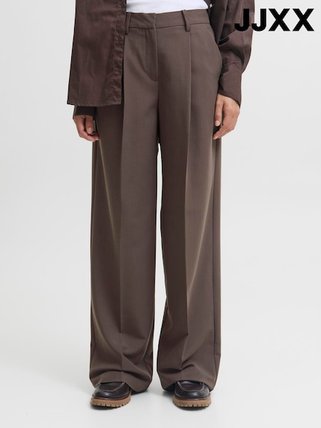 Brown - Jjxx Wide Leg Pinstripe Tailered Trousers