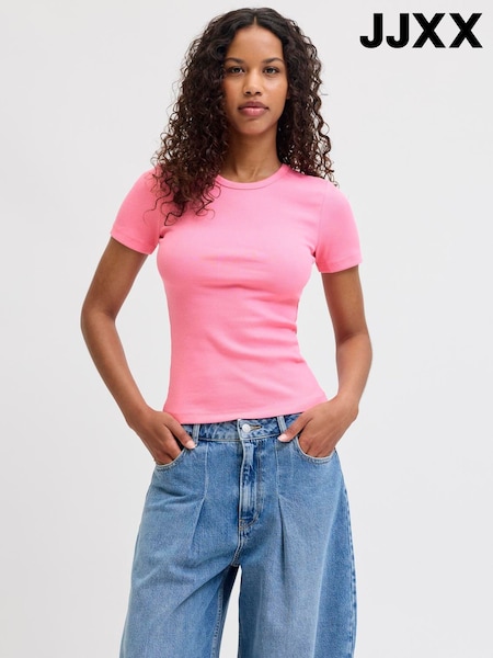 Roz - Jjxx Short Sleeve Ribbed Fitted T-shirt