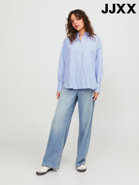 Albastru - Jjxx Relaxed Poplin Striped Shirt