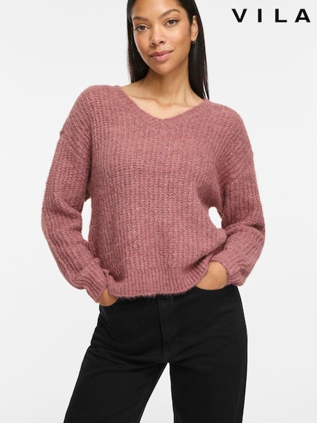 Putekļaini rozā - Vila V-neck Knitted Jumper
