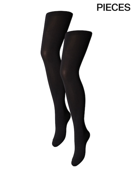 Schwarz - Pieces 90 Den Tights 2 Pack