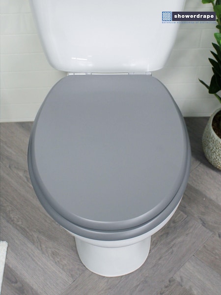 Showerdrape Grey Oxford Wooden Toilet Seat (266714) | €43