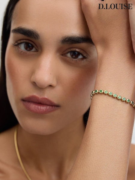 Guld ton - D.louise Classic Bezel Tennis Bracelet