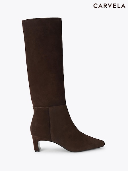 Καφετί - Carvela Bruna Suede Knee Boots