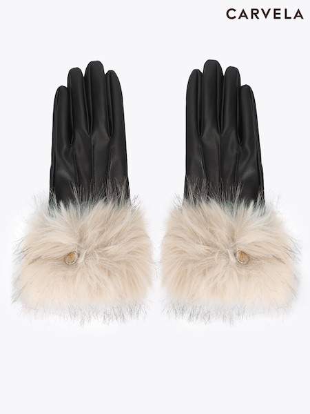 Cream - Carvela Fur Gloves
