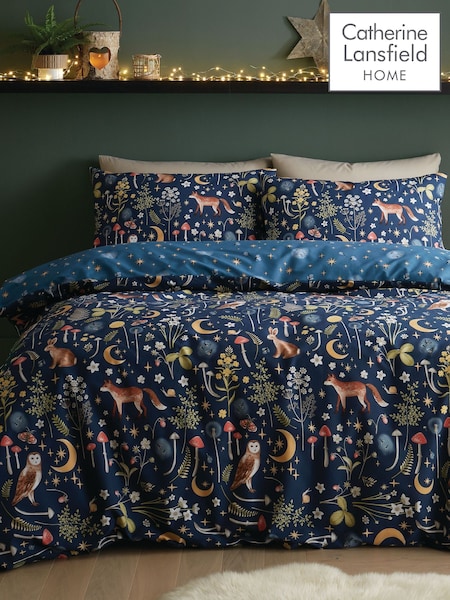 Catherine Lansfield Blue Enchanted Twilight Animals Duvet Cover and Pillowcase Set (267238) | €27 - €44