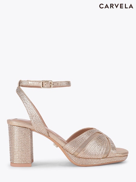 Aur - Carvela Fantastico Platform Embellished Heeled Sandals
