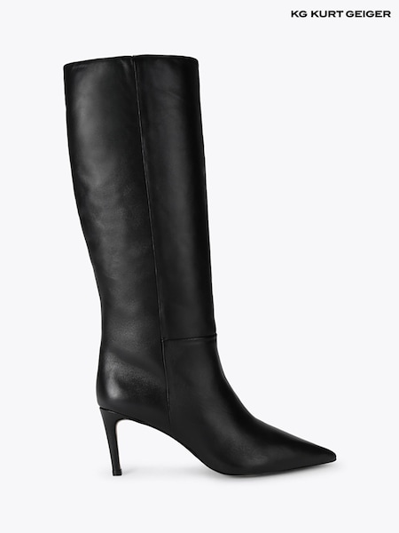 Black - Kg Kurt Geiger Strict Leather Knee Boots