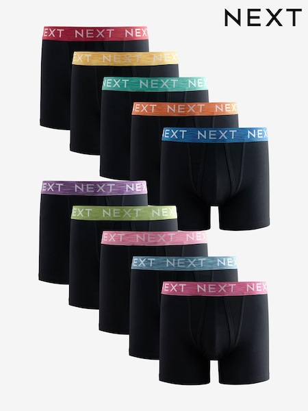 Black Silver Colour Pop Marl 10 pack A-Front Boxers (267907) | €53