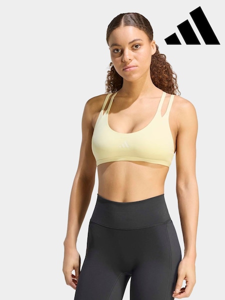 黃色 - Adidas Optime Workout Strappy Light Support Bra
