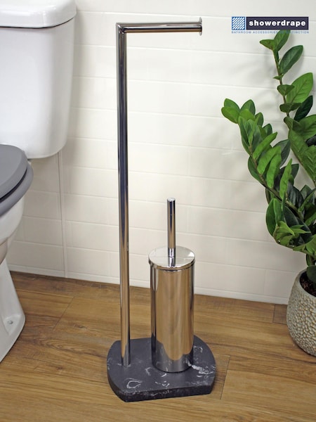 Showerdrape Grey Octavia Toilet Roll & Toilet Brush Holder (268567) | €94