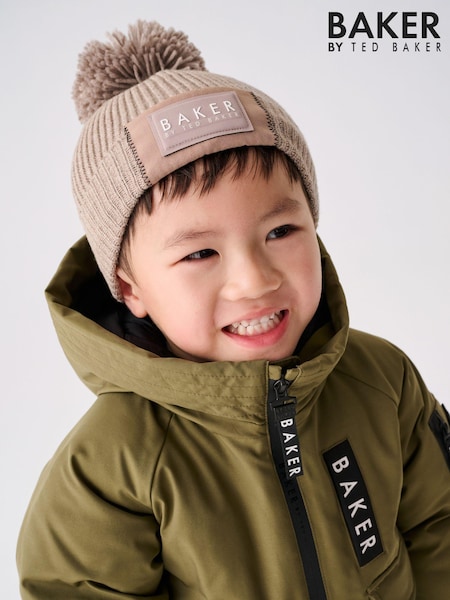 Neutral - Baker by Ted Baker Boys Navy Pom Beanie And Mittens Set (268747) | 20 €