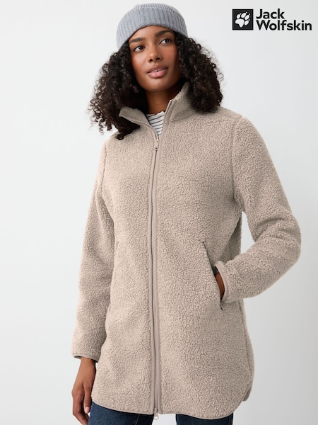 Crème - Veste polaire longue Jack Wolfskin High Curl