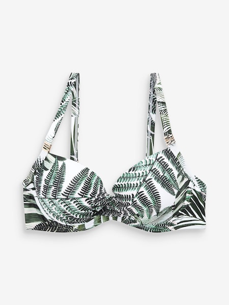 Palm Print Peach Pink Shape Enhancing Bikini Top (268970) | 36 zł