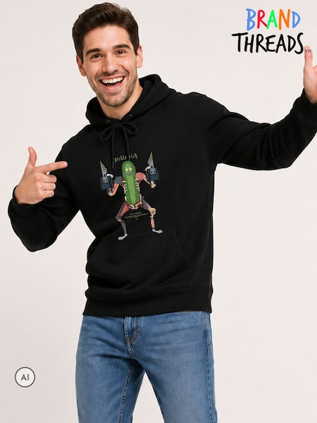 Black - Regular Brand Threads Rick & Morty Sweatshirt