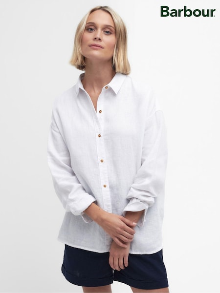 Weiß - Barbour® Hampton Leinenhemd in Relaxed Fit (269204) | 73 €