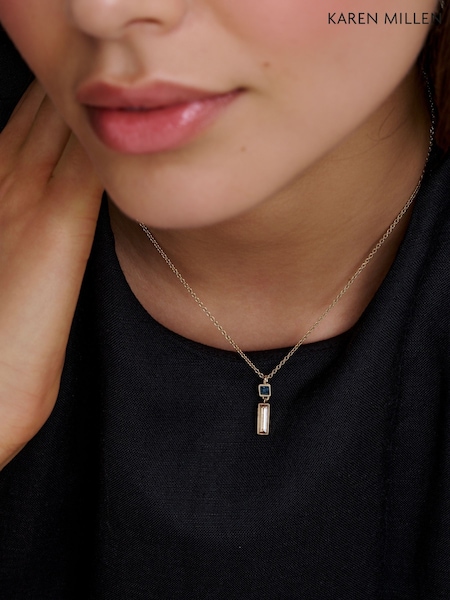 Ton de auriu - Karen Millen Crystal Baguette Pendant Necklace
